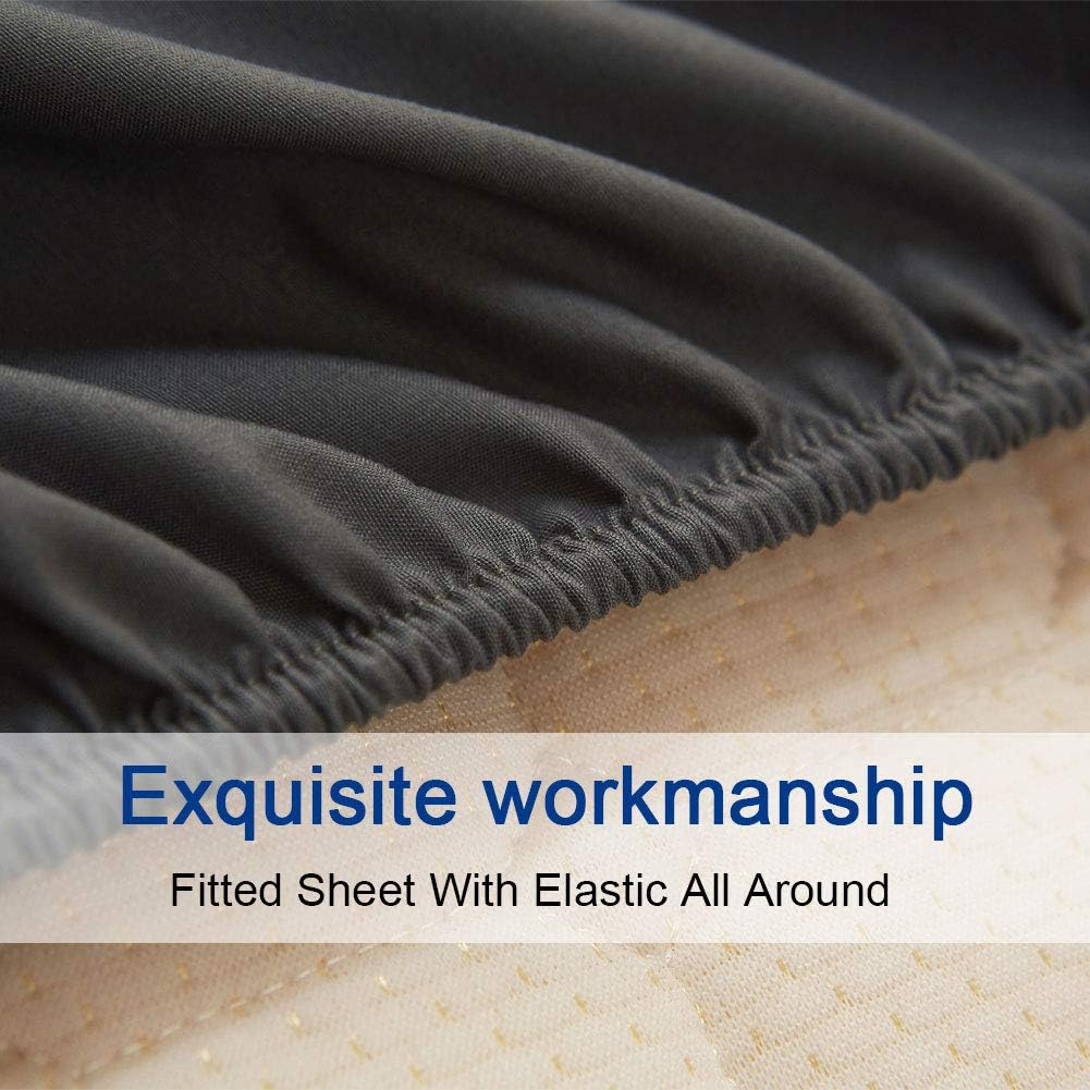 Bed Sheet Set Super Soft Microfiber 1800 Series Luxury Egyptian Sheets 16-Inch Deep Pocket Wrinkle and