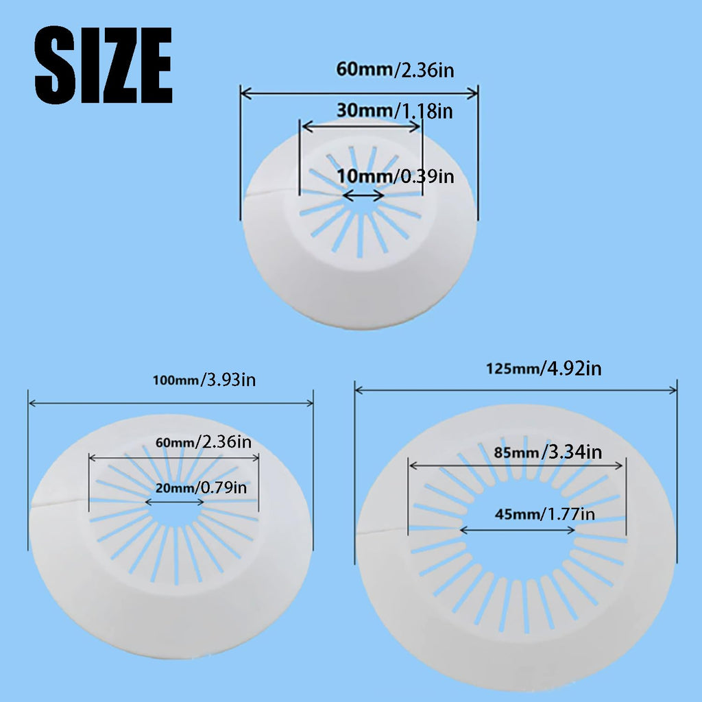 9 PCS Plumbing Cover Plates Plastic Escutcheon Plate Flange Pipe Covers (3PCS Apply to 0.4" to 1.14" and 3PCS Apply