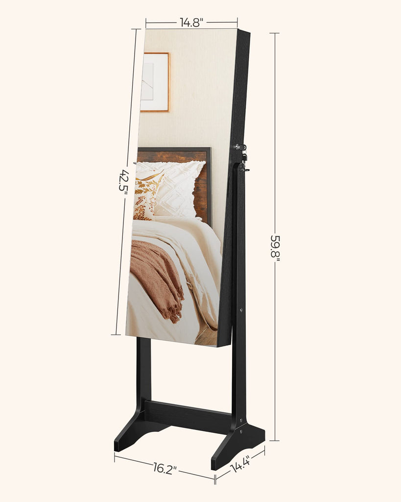 LED Jewelry Cabinet Standing, Lockable Armoire
