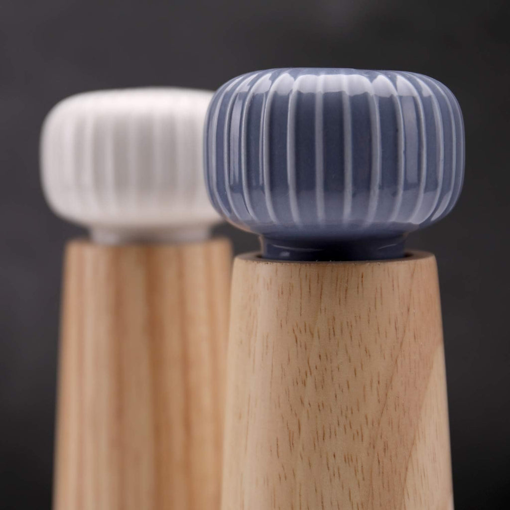 Wood and Ceramic Pepper Grinder Set - Set of 2