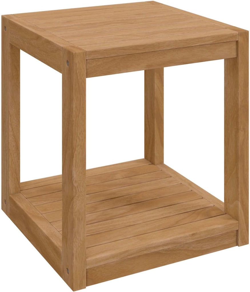Carlsbad 3-Piece Teak Wood Outdoor Patio Outdoor Patio Set in Natural Navy