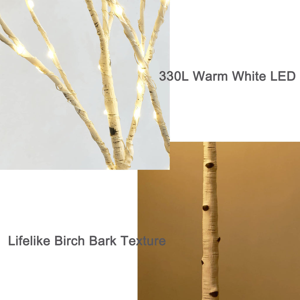 Lighted Birch Tree Plug in 330 Fairy Lights 6FT, Twig Tree with Lights for Indoor Outdoor Home Room Porch Christmas