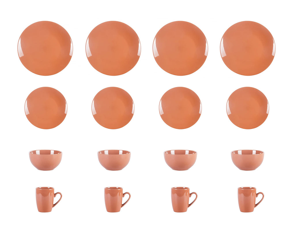 Color Wave Stoneware 16pc Dinnerware Set, Honey Milk