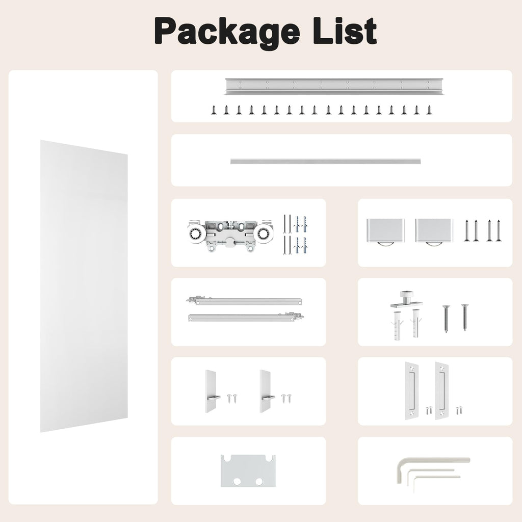 36"x84" Concealed Sliding Barn Door with Soft Close Hardware Kits