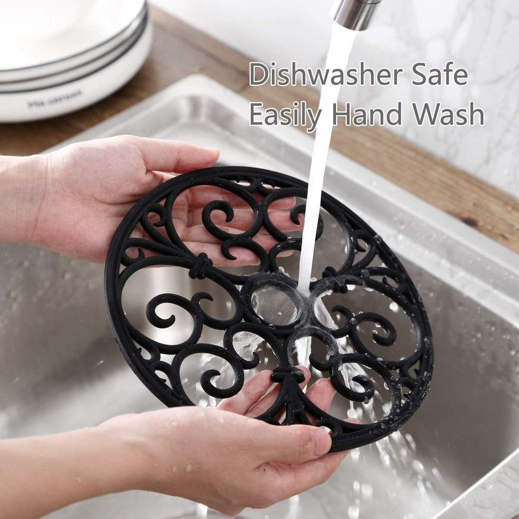 Silicone Trivet Mat - Non-Slip & Heat Resistant Kitchen Pads for Countertops & Table - Trivets for Hot Dishes & - Set of 3