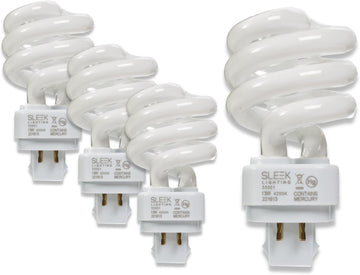 13 Watt T3 Spiral CFL 4 Pin G24Q-1 Base Light Bulb 4200K 800lm - Compact Fluorescent -Warm White Light 4pack