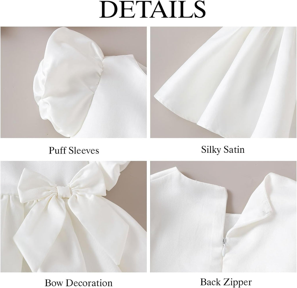 Baby Girls Black Satin Formal Dress