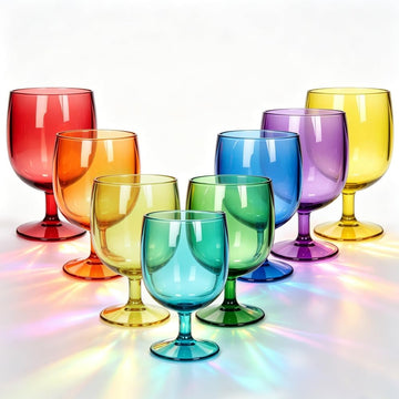 Unbreakable Plastic Wine Glasses Set of 8, 12 oz Shatterproof Stackable Tumblers, Reusable BPA Free Goblets , Picnic