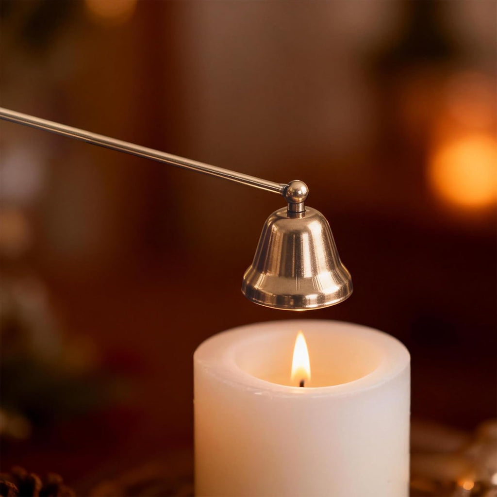 Gold Candle Snuffer with Long Handle, 8.3 Inch - Set of 6