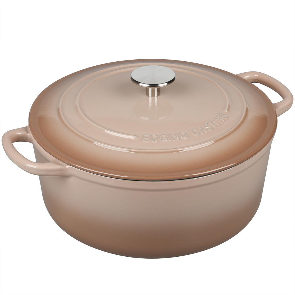 Enameled Cast Iron Dutch Oven Pot With Lid, 5.5 Quart, for Bread Baking, Cooking, Mocha