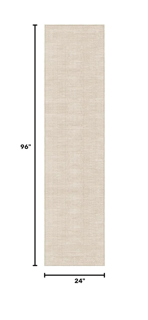 Neutral 2x8 Runner Rug Non Slip Carpet Washable, Beige