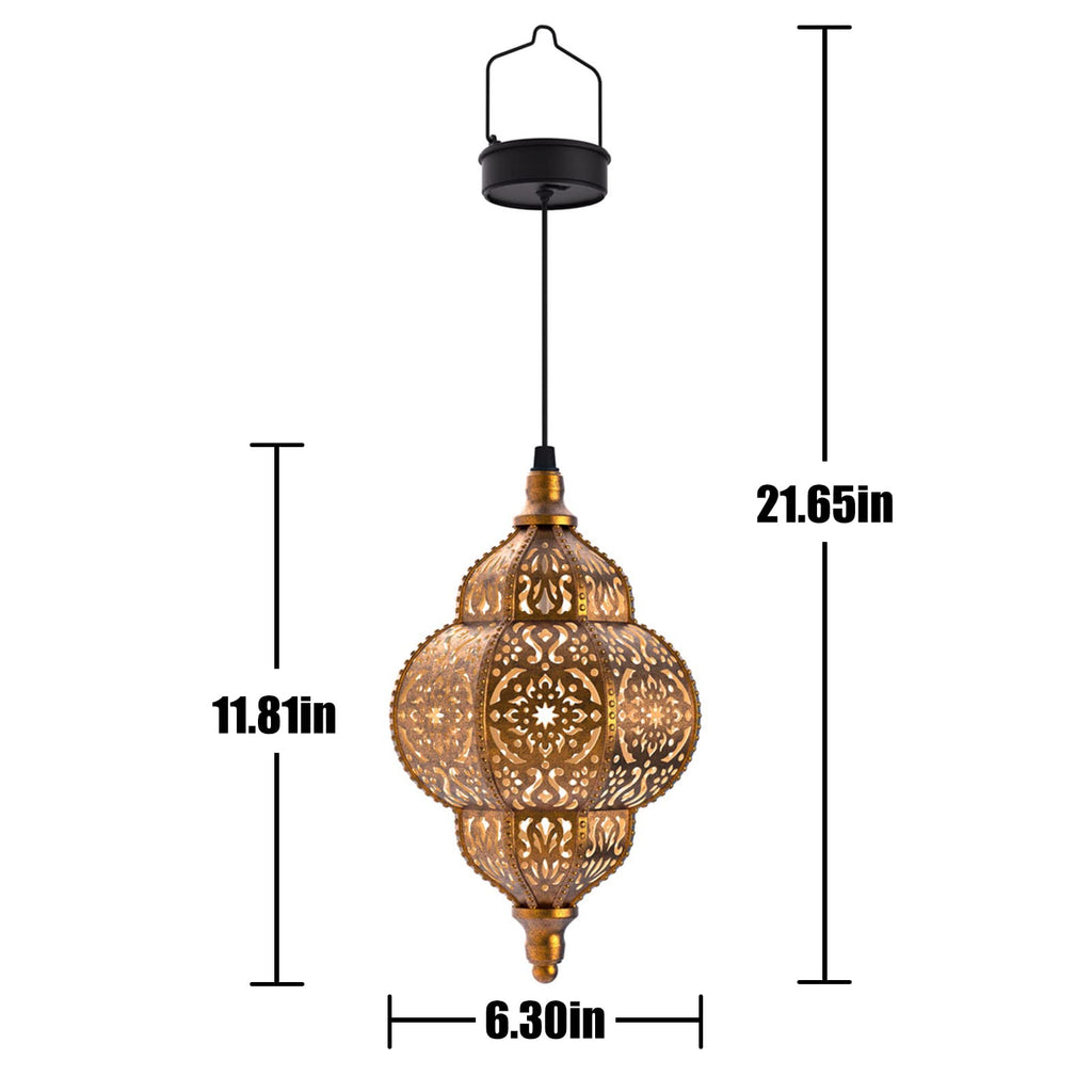 Hanging Solar Lights Outdoor Garden Decor Solar Lantern Waterproof Plastic Moroccan Outdoor Decorations Pathway Yard