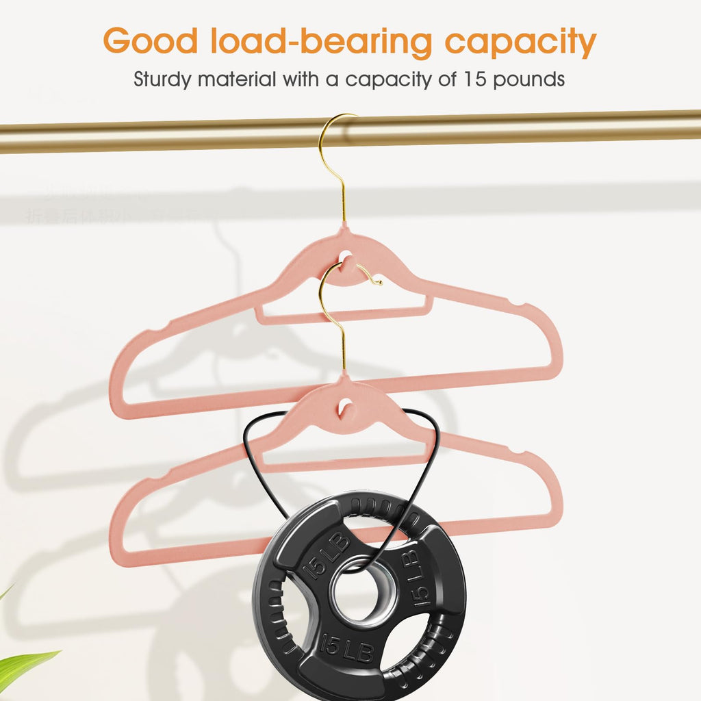Heavy Duty Velvet Clothing Hangers, 20 Pack Light Pink - Slim Stackable Non-Slip Felt Suit Hangers with 360° Swivel