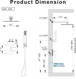Gold Shower System, Shower Faucet Set with 10-Inch Rain Showerhead and Handheld Spray