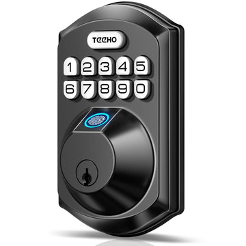 Fingerprint Deadbolt with Keypad for Front Door, Matte Black