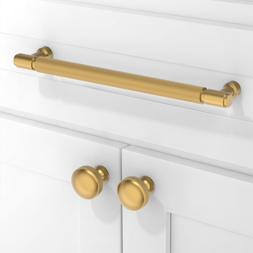 10 Pack Champagne Bronze Knurled Cabinet Pulls 6.3 Inch(160mm) Kitchen Cabinet Handles Cabinet Hardware Drawer Pulls