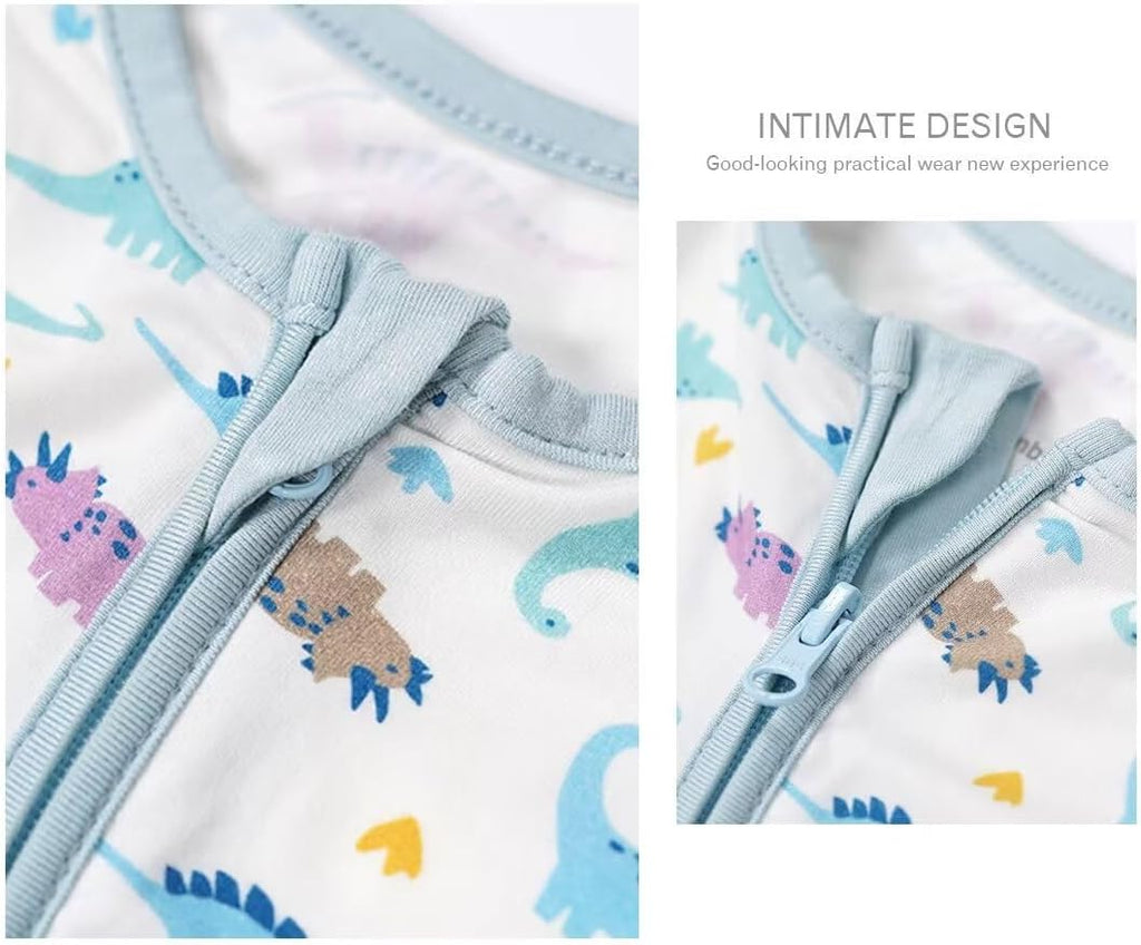 Unisex Baby 2 Pack Bamboo Viscose Pajamas with Mittens and Feet Cuffs