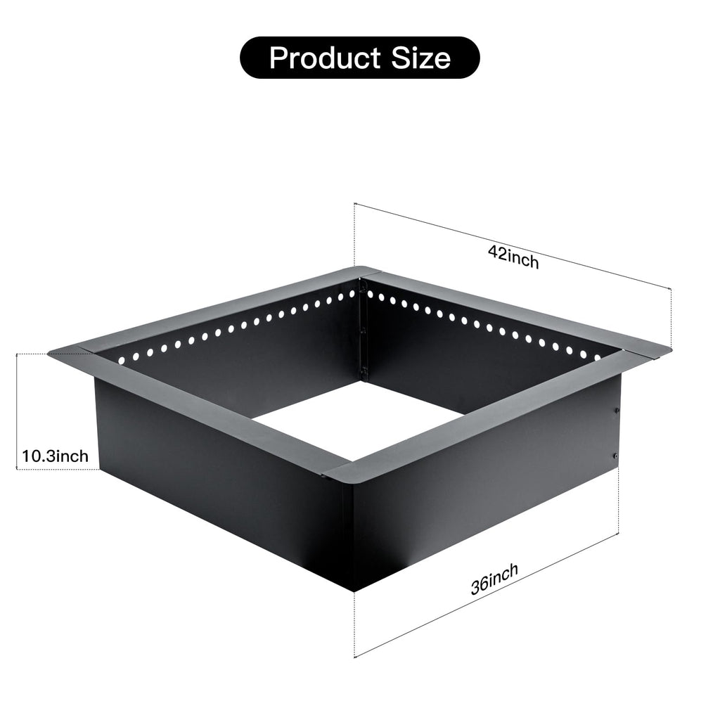 42 inch Outdoor Fire Pit Liner, Square Heavy Duty Fire Pits