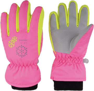 Kids Ski Snow Gloves, Water-Resistant Winter Mittens Boys Girls