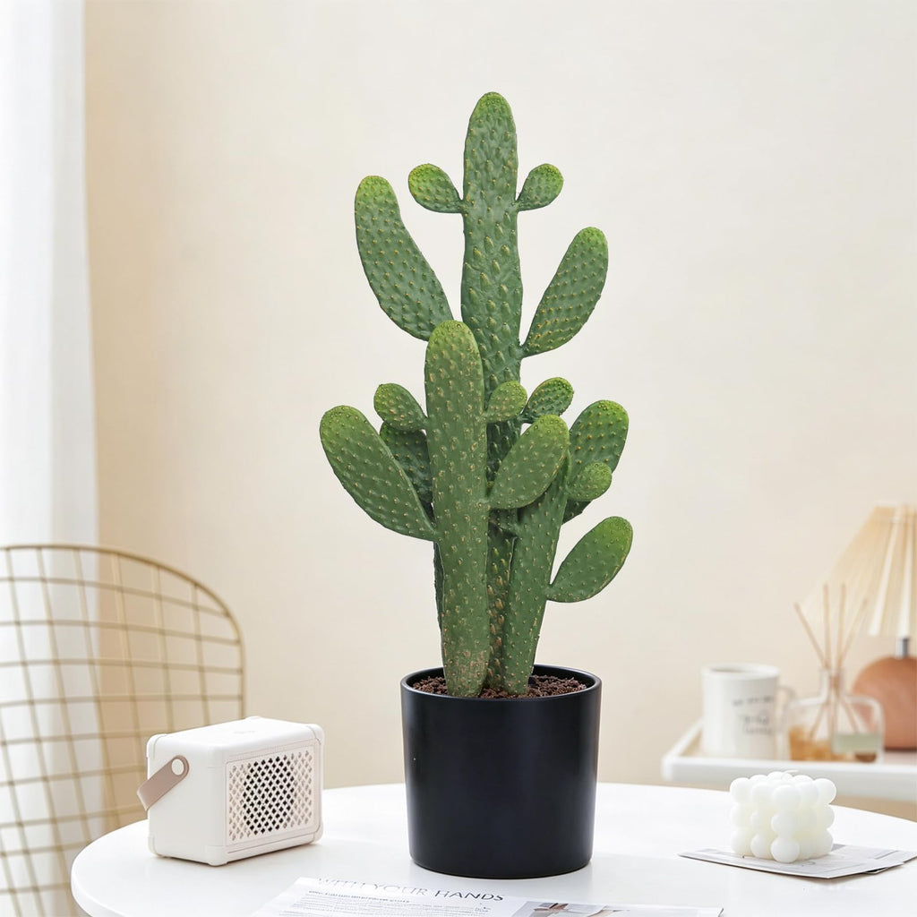 Artificial Cactus Plant, 28.7 inch Tall Faux Potted Cactus with 4 Different Height Cacti, Fake Cactus with Decorative