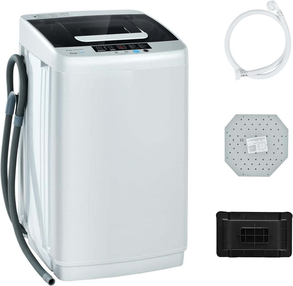 Portable Washing Machine, 2-in-1 Laundry Washer and Spin Combo with 10 Programs, 8.8lbs Capacity, Drain Pump and LED