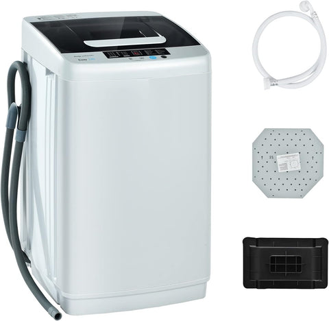 Portable Washing Machine, 2-in-1 Laundry Washer and Spin Combo with 10 Programs, 8.8lbs Capacity, Drain Pump and LED