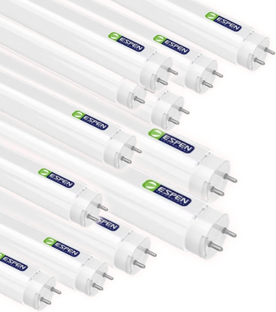 2ft T8 LED Tube Lights, 8W Ballast Bypass Type B - Shatterproof Nano Plastic, 1120 Lumens, G13 Bi-Pin