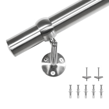 Stair Handrail Kit 3FT, Stainless Steel 304 Wall Mount Railing System, 1-11/16 Inch Pipe Secure Grab Hand Rail for