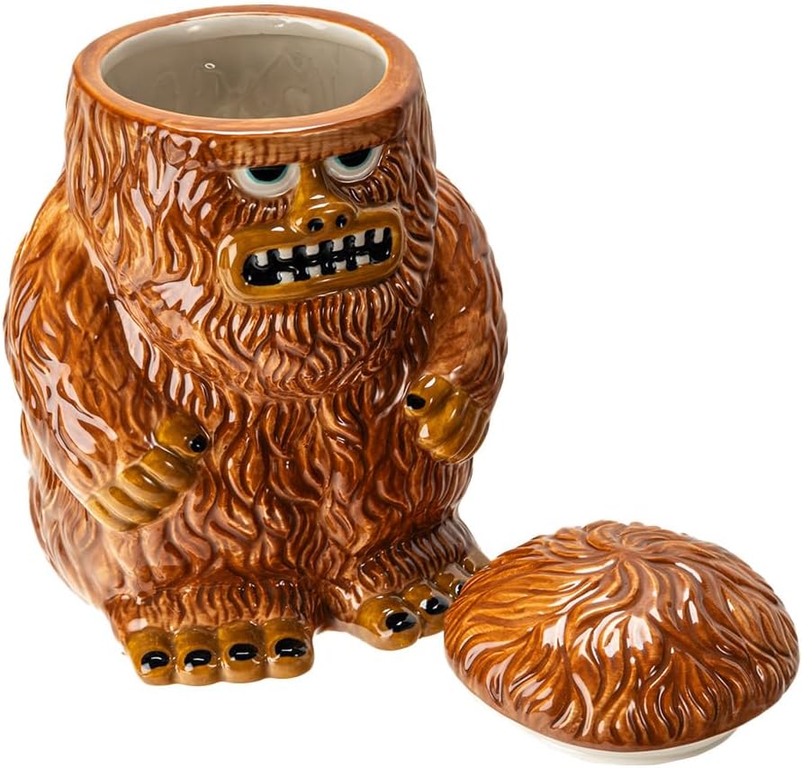 Legendary Bigfoot Sasquatch Ceramic Cookie Jar Fun Mythical Creature Kitchen Storage Container Cryptid Themed Home