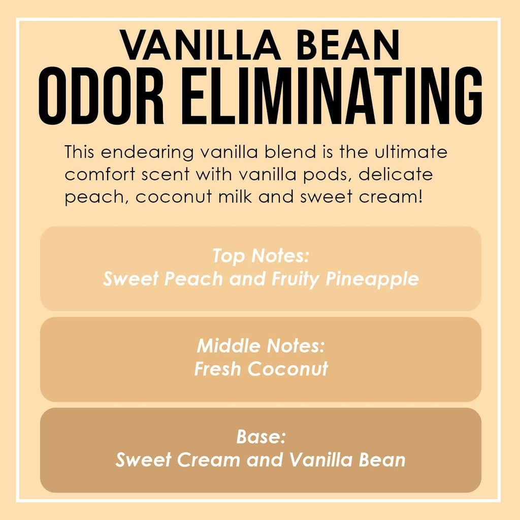 Vanilla Bean Odor Eliminating Highly Fragranced Candle - Eliminates 95% of Pet, Smoke, Food, and Other Smells Quickly - Set of 12