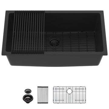 33 Inch Black Undermount Granite Composite Kitchen Sink