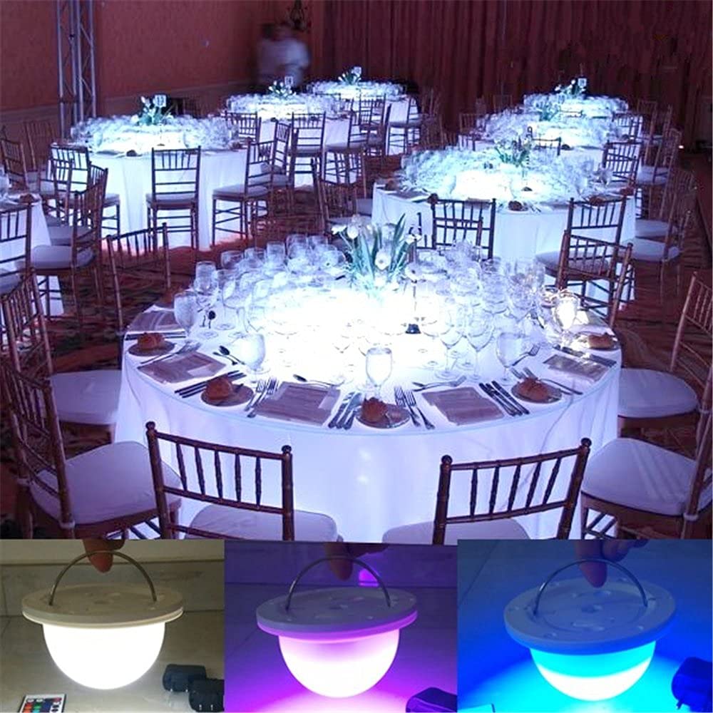 4 PCS Under Table LED Lights for Party - Rechargable 8 LEDs Uplighting with Remote for Cocktail Birthday Centerpiece