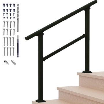 Hand Rails for Outdoor Steps, 3 Step Stair Railing Kit