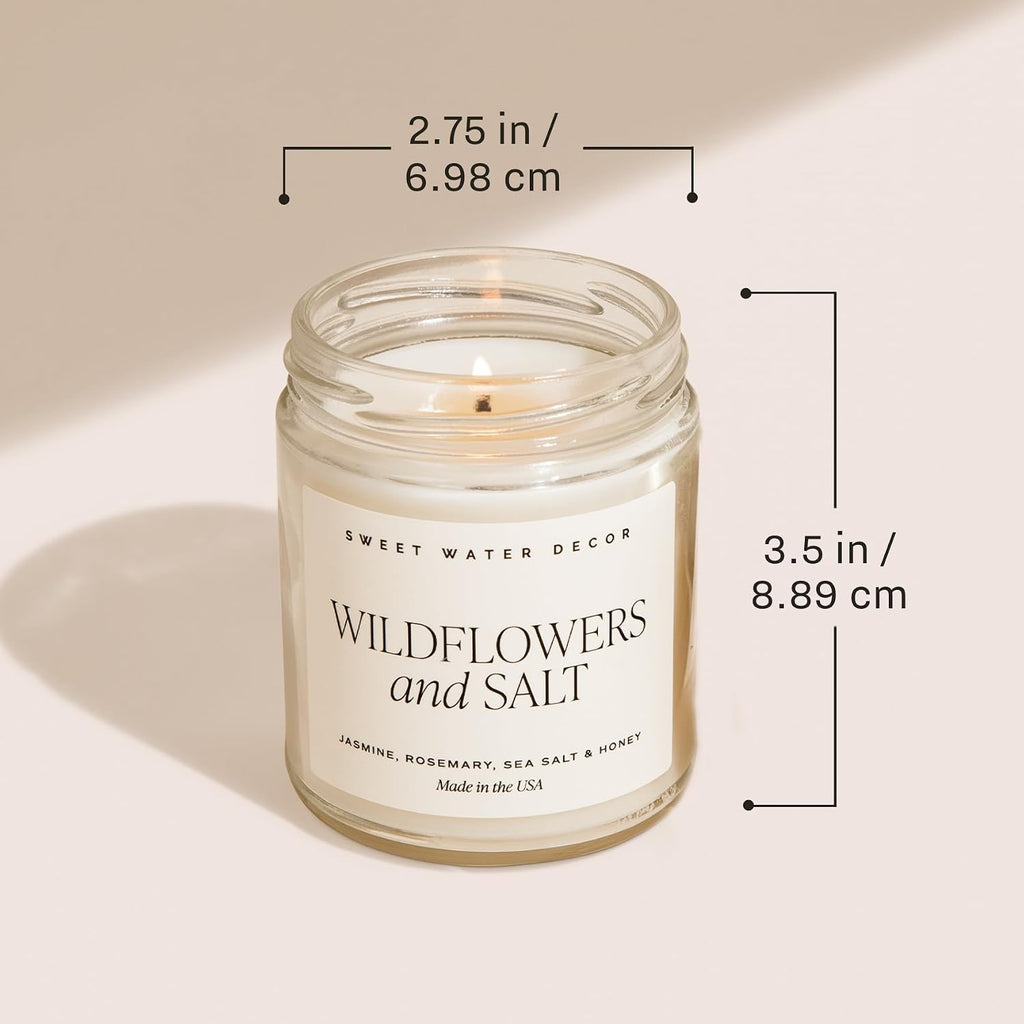 Spa Day Candle, 9oz Clear Glass Jar, Relaxing Scent - Set of 9