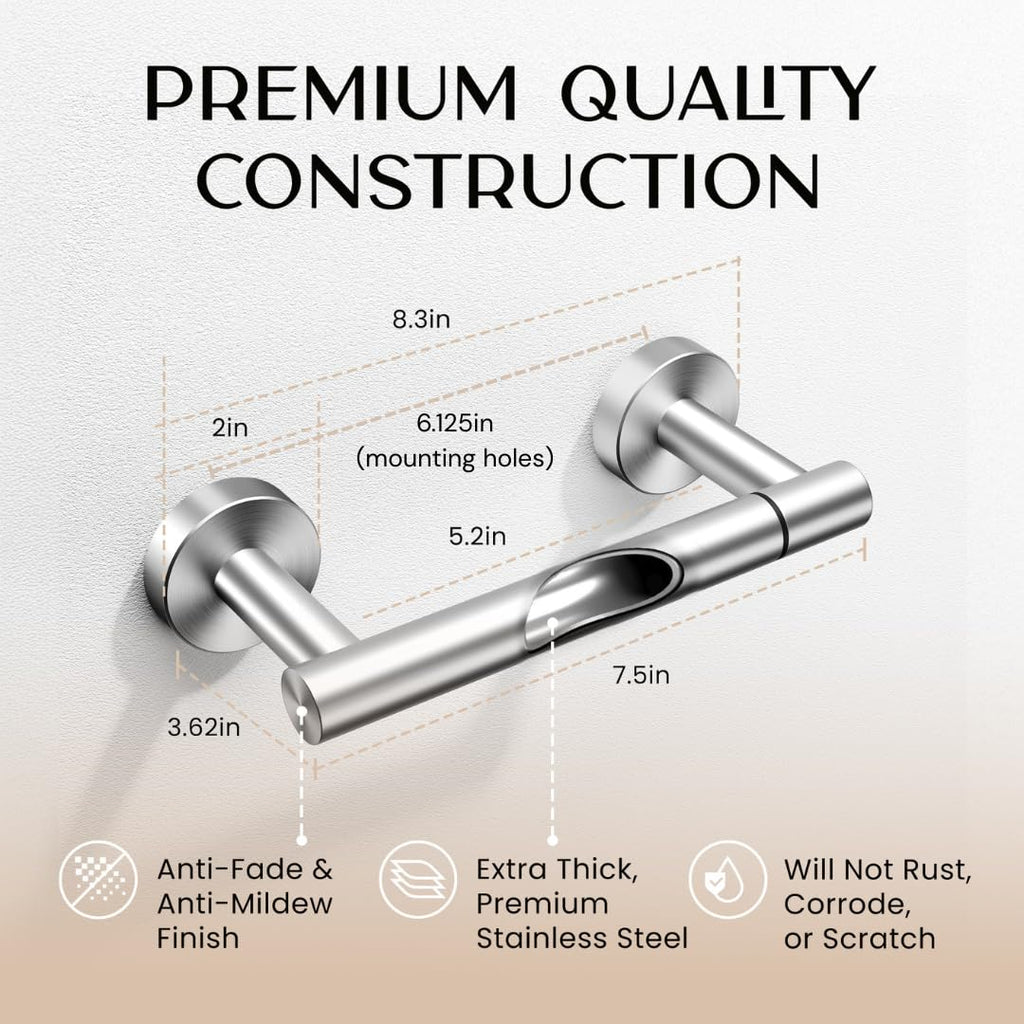 Day MoonTM Brushed Nickel Toilet Paper Holder Wall Mount, Modern Roll Holder