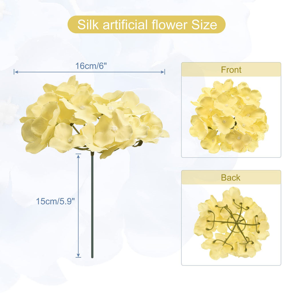 Silk Artificial, Yellow Artificial Heads with Stems, Full for Wedding Centerpieces, Party Decoration 30 Set