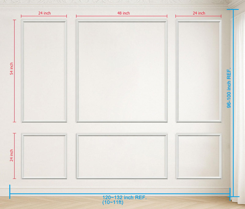Pre-Cut Peel and Stick Wall Molding Kit Wainscoting Trim- Self Adhesive Premade Accent Panel Chair Rail for Interior