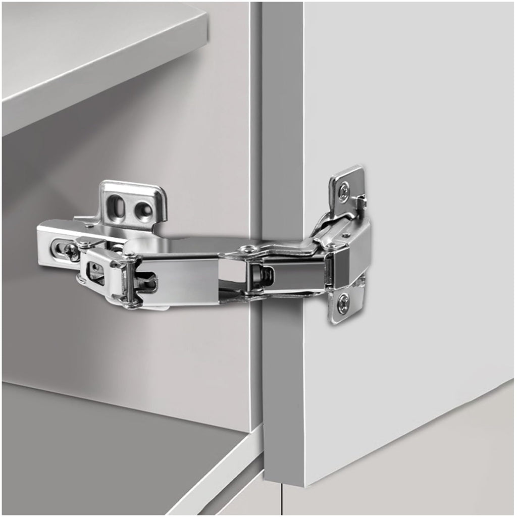 180 Degree Frameless Cabinet Doors Hinges, Concealed Hydraulic Adjustable Mounting, Soft Closing Nickel-Plated Steel