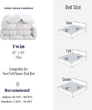 Goose Down Comforter Twin 800 Fill Power, 100% Cotton 93% Goose Down Winter Duvet Insert 700 TC