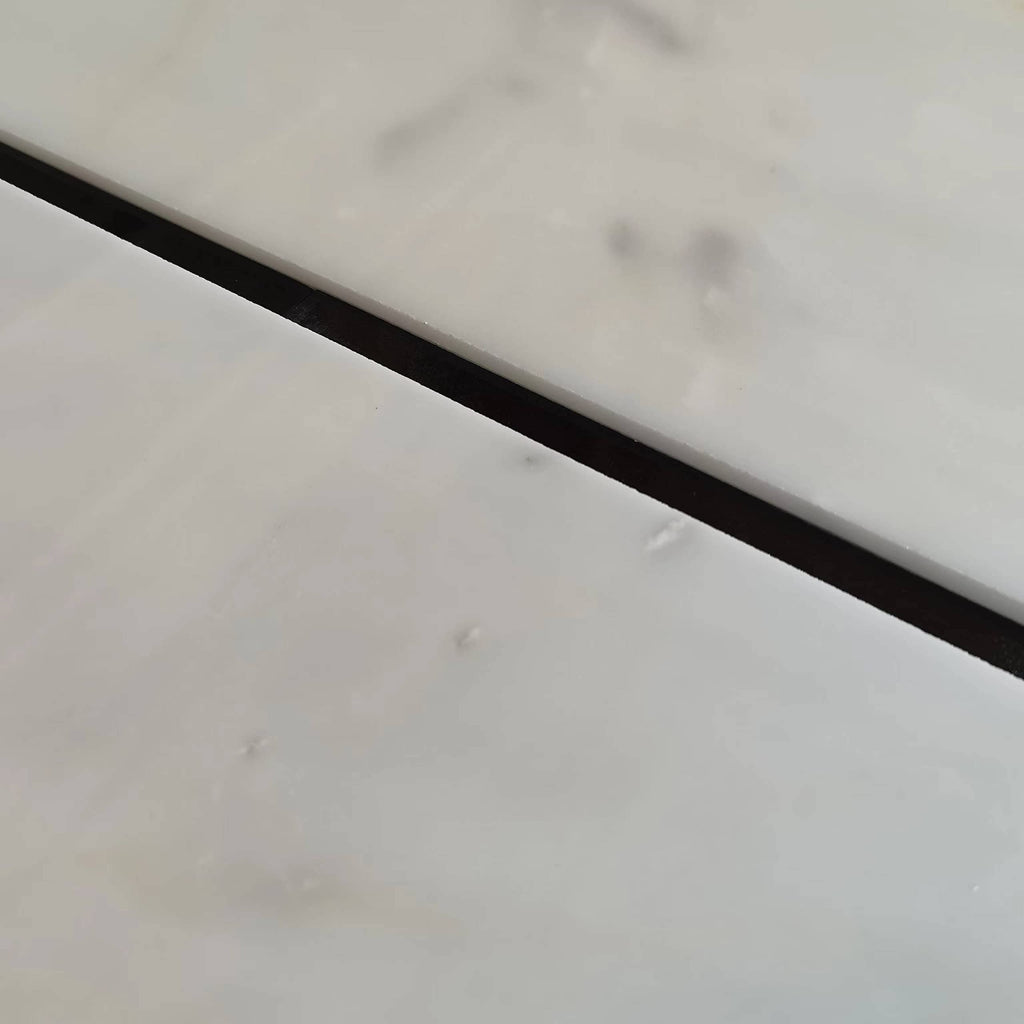 15 Pcs Black Marble Tile Edge Trim, 12 Inch Marble Pencil Liner Both Side Polished, Backsplash, Kitchen, Tile