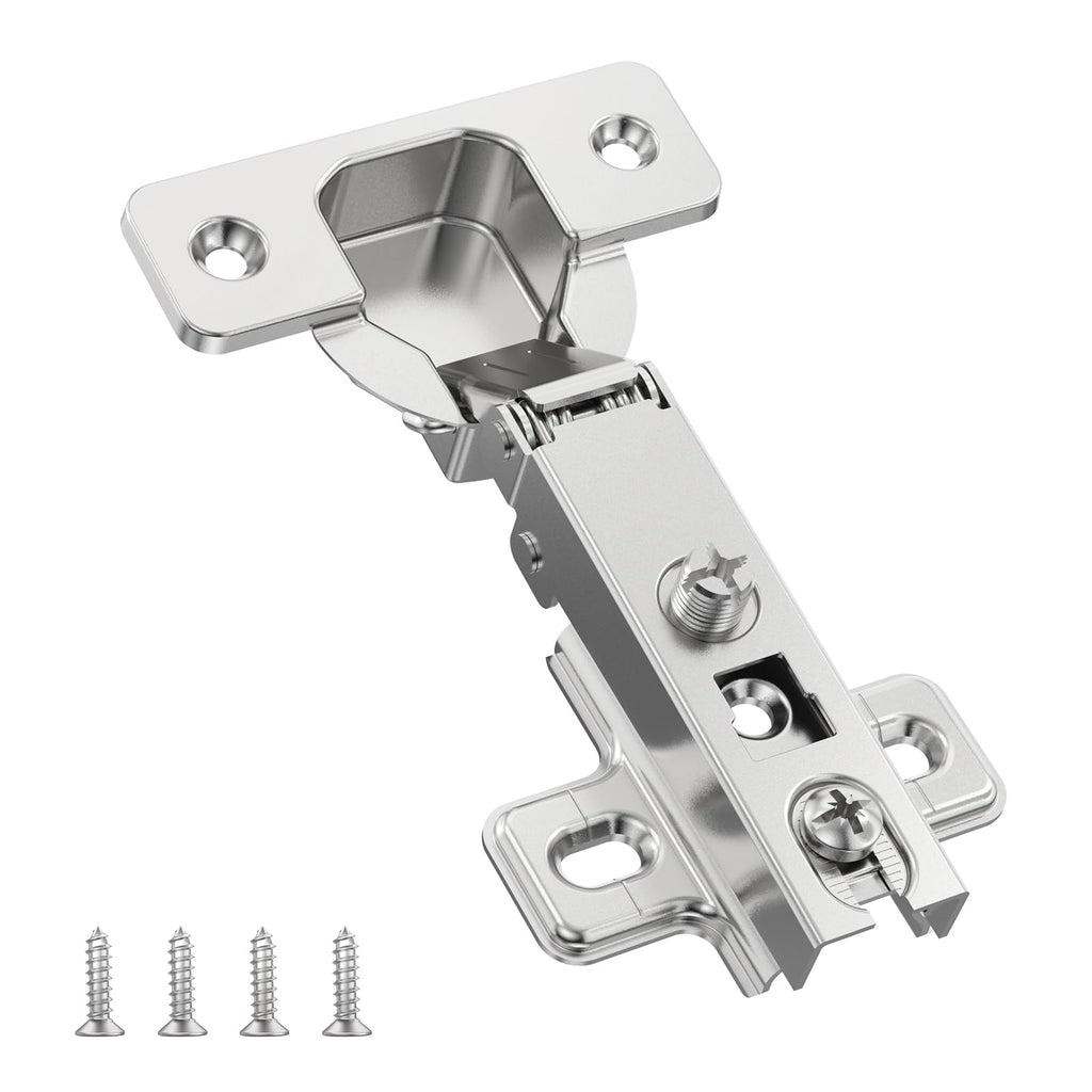 10 Pack Full Overlay Cabinet Hinges, Frameless, 105°, Self Closing