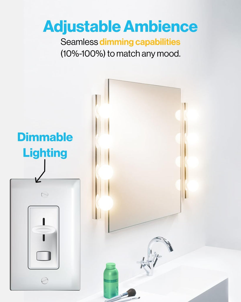 50 Pack G25 LED Light Bulbs, Vanity Globe Bathroom Light Bulb, 450 LM, 2700K Soft White, 6W (40W Equivalent)