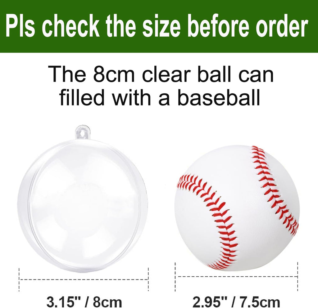 80mm/3.14inch Large Clear Ball Ornaments, 12Set Fillable Christmas Balls Shatterproof Ornament Baubles for DIY - Set of 12