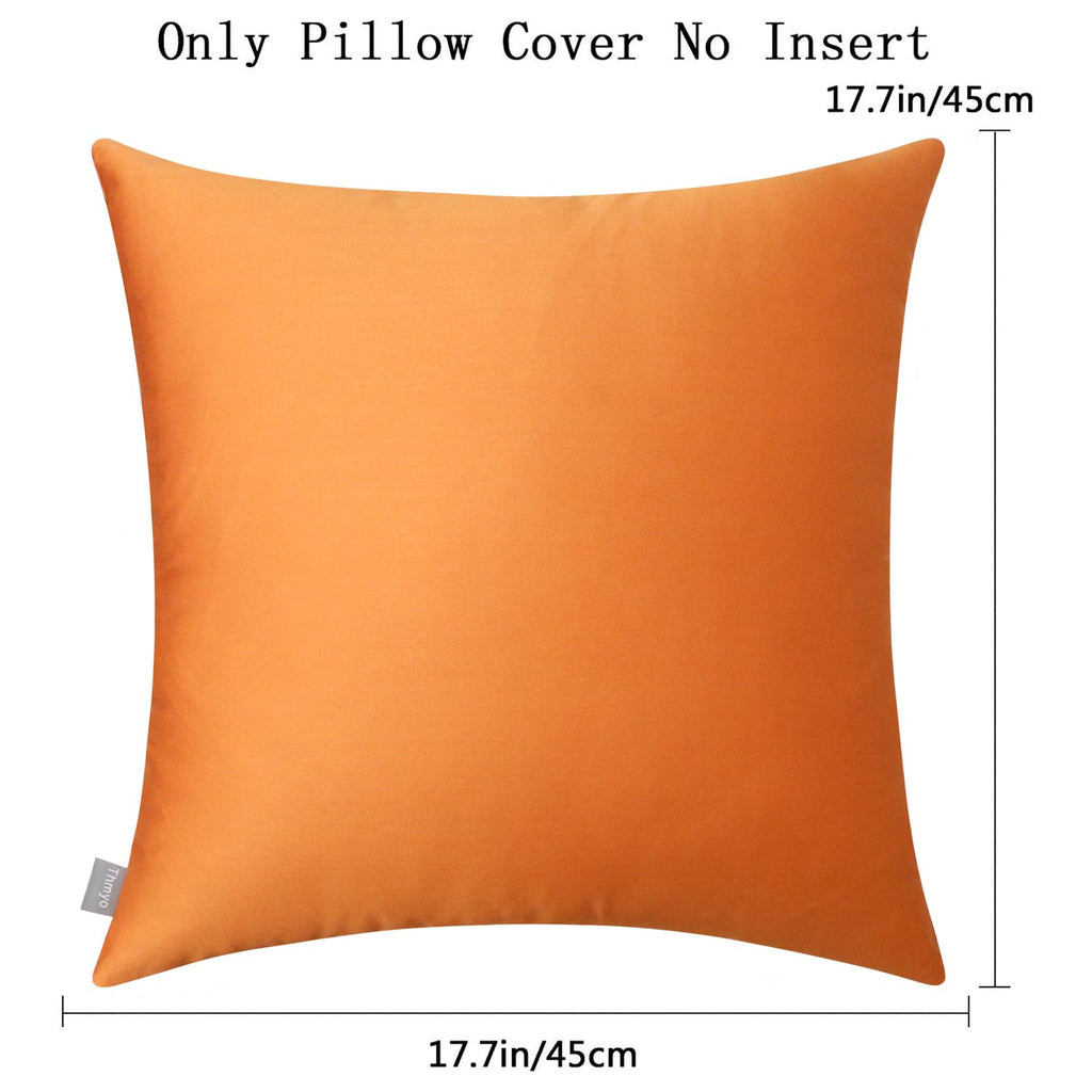4-Pack 100% Cotton Decorative Throw Pillow Covers 18x18 Fall Orange