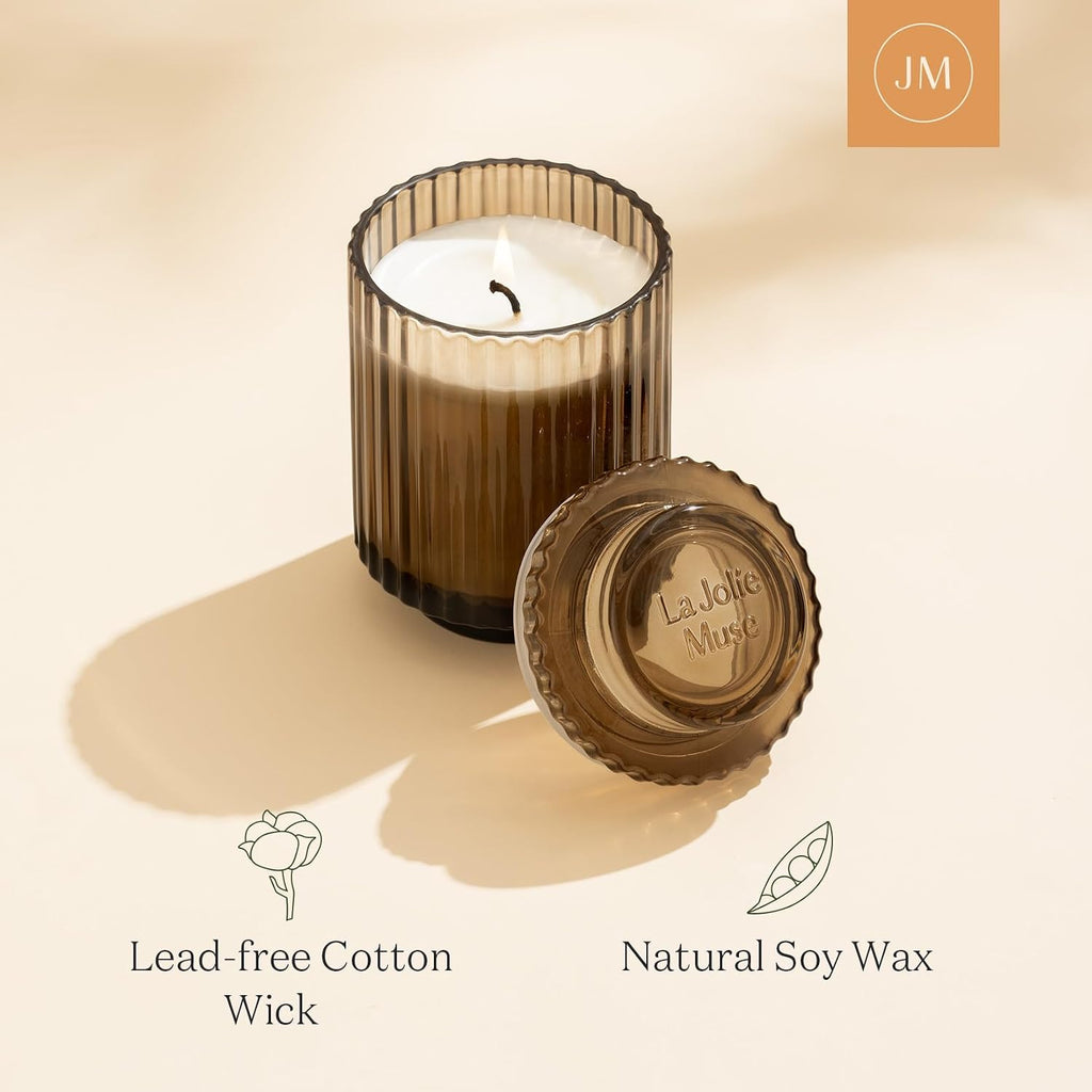 Sandalwood Scented Candles, Natural Soy Wax, 7 oz