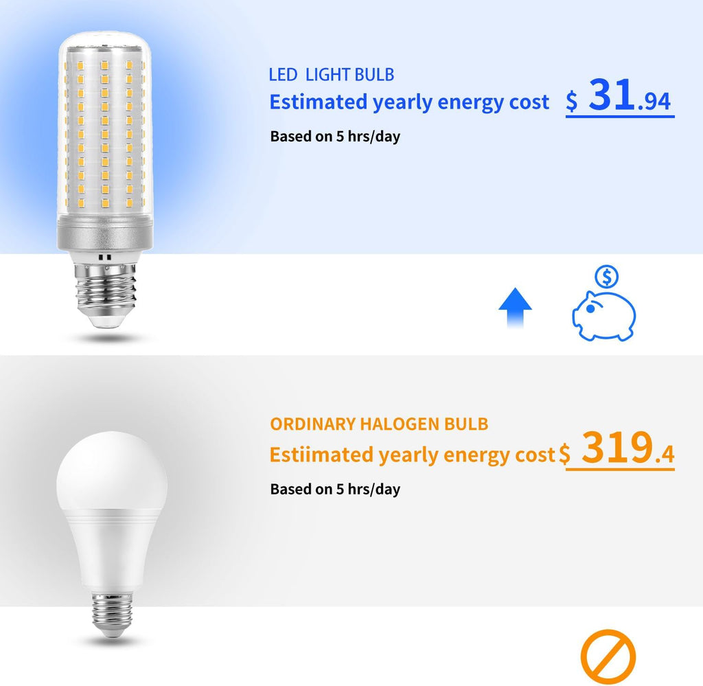 LED Light Bulb 5200LM 350w Equivalent Super Bright 3000K Warm Daylight White 40W LEDs Bulb E26/E27 Medium Base