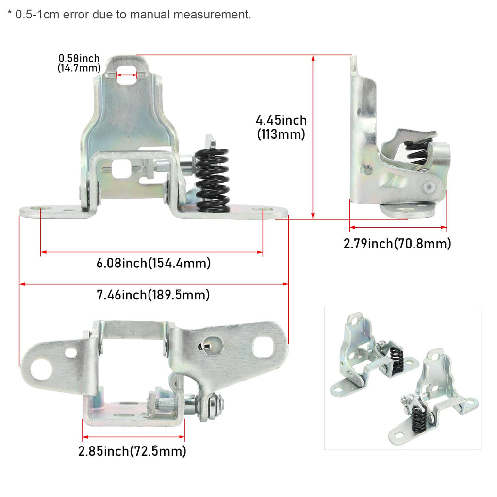 Door Hinge Assembly Front Driver and Passenger Lower Side Fit for Dodge Ram 1500 2009-2018, 2500 3500 2010-2024, 1500