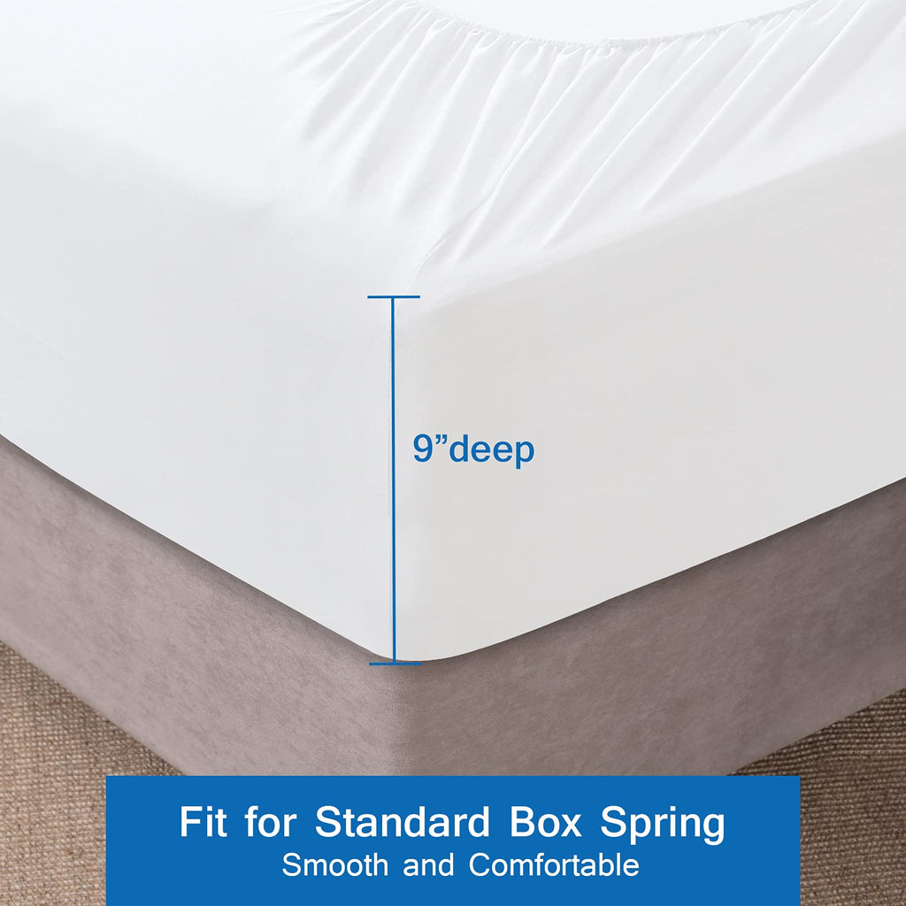 Box Spring Cover Full Size Bed Skirt Wrap 4 Side, White