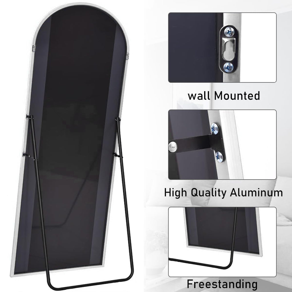 Arch Full Length Mirror, 76"x34" Standing Floor Body Mirror (White)