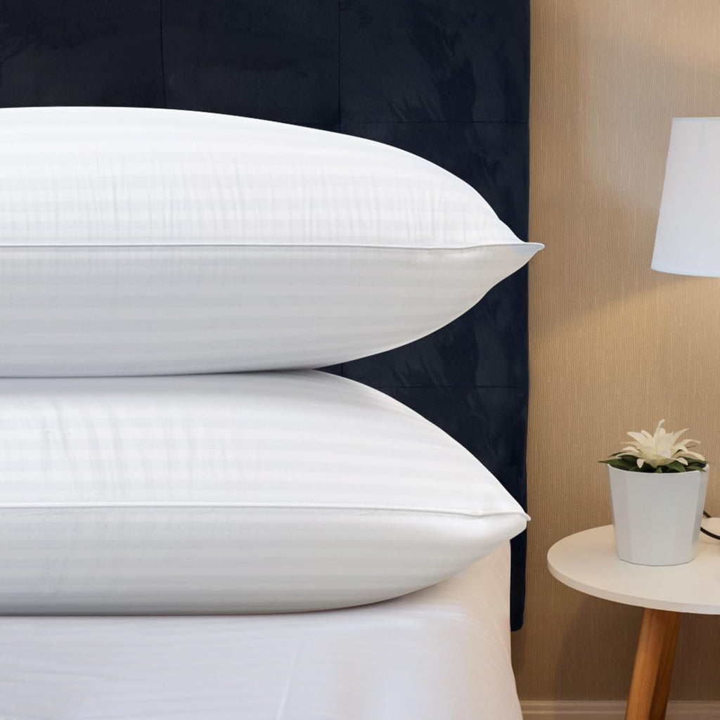 Bed Pillows for Sleeping Queen Size - Hotel Quality Set of 2 - Breathable Cooling Down Alternative Microfiber Filled